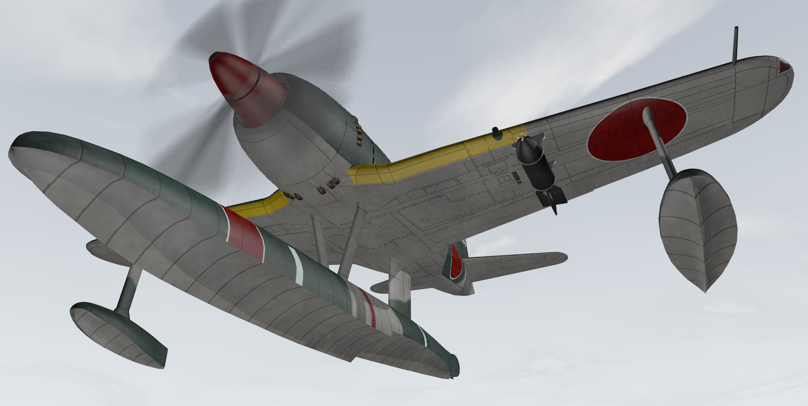 Kawanishi N1K2 Kyofu - aka Rex 3D model_10