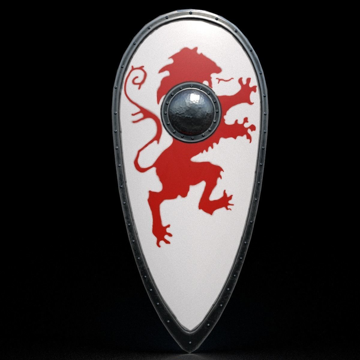 Kite Shield Low-poly 3D model_2