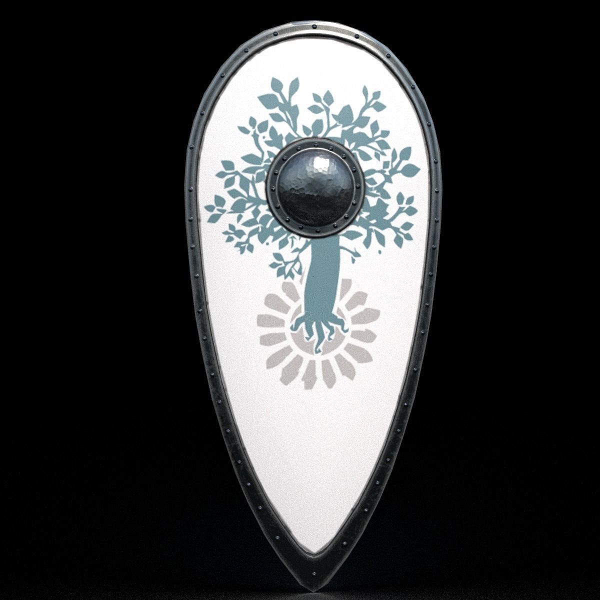 Kite Shield Low-poly 3D model_10