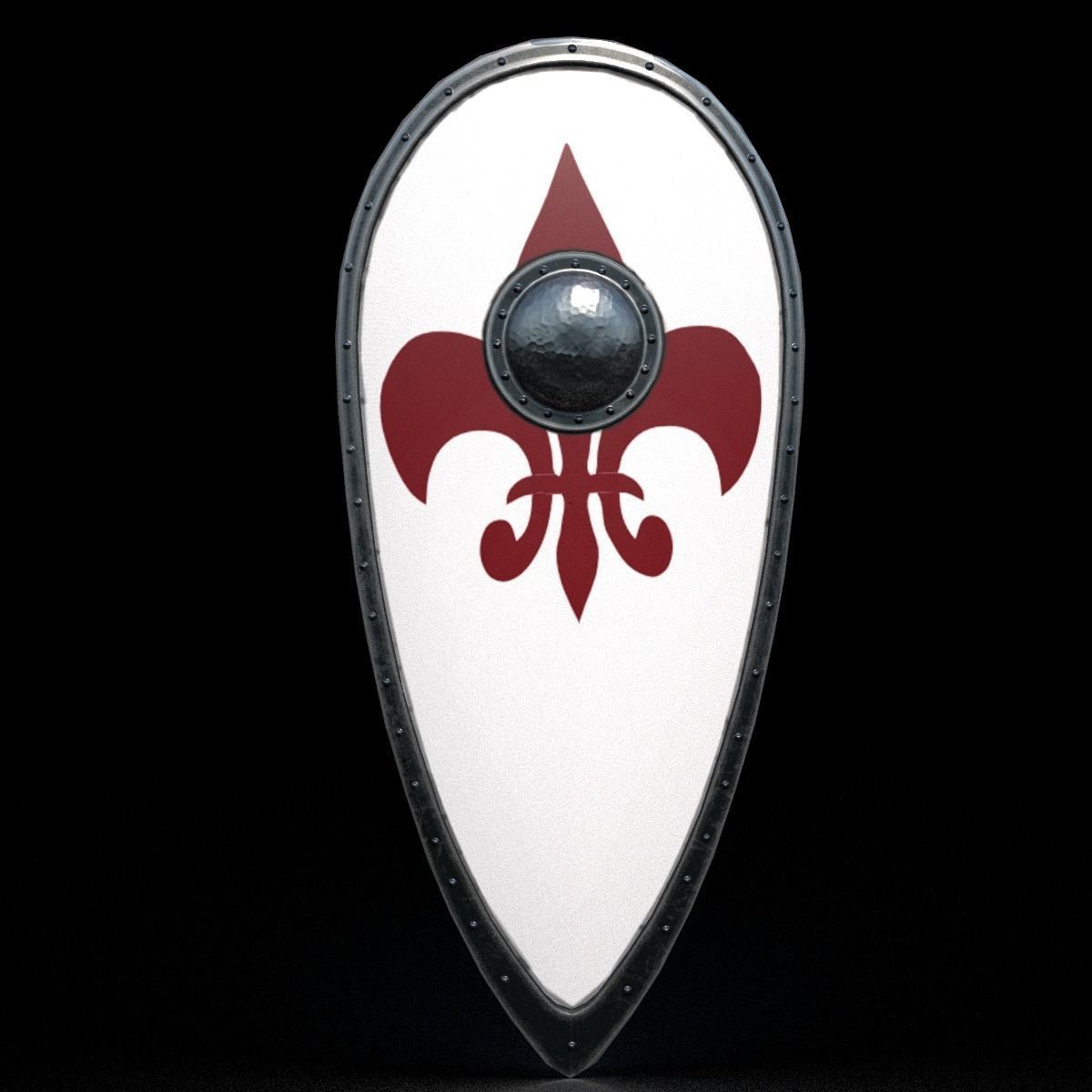 Kite Shield Low-poly 3D model_9