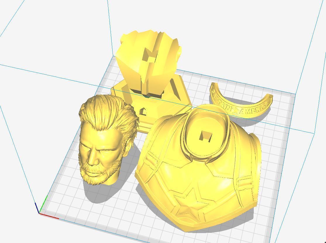 Captain America Bust - with 2 Heads from Marvel 3D print model_23