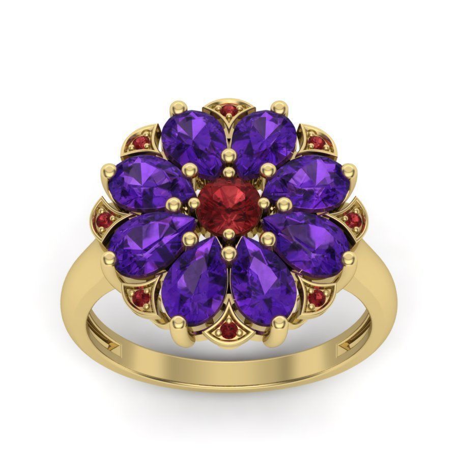 Women cocktail ring 3dm render detail 3D print model 3D print model_1