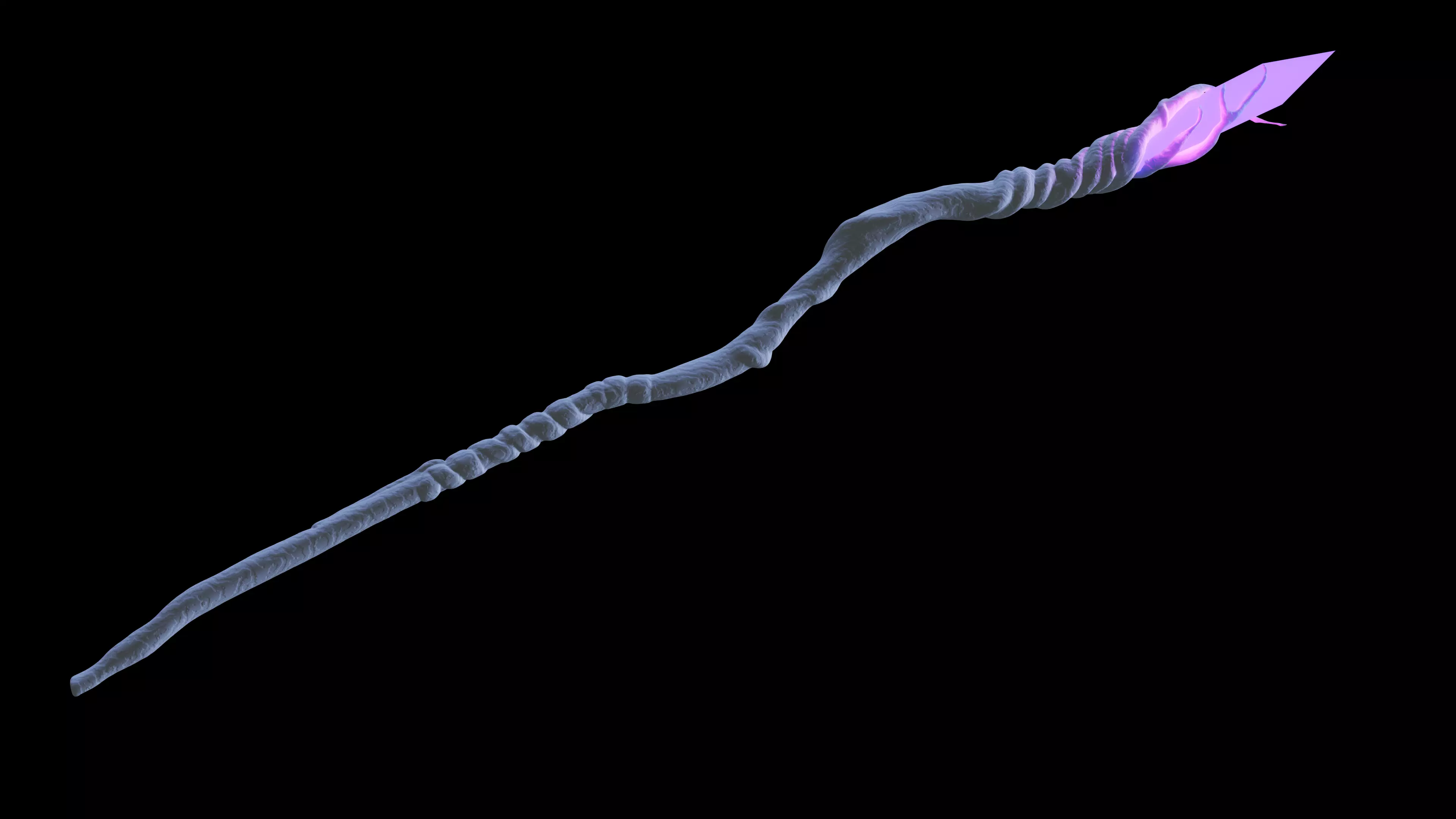  Wizard Staff -purple stone HR 3D model_0