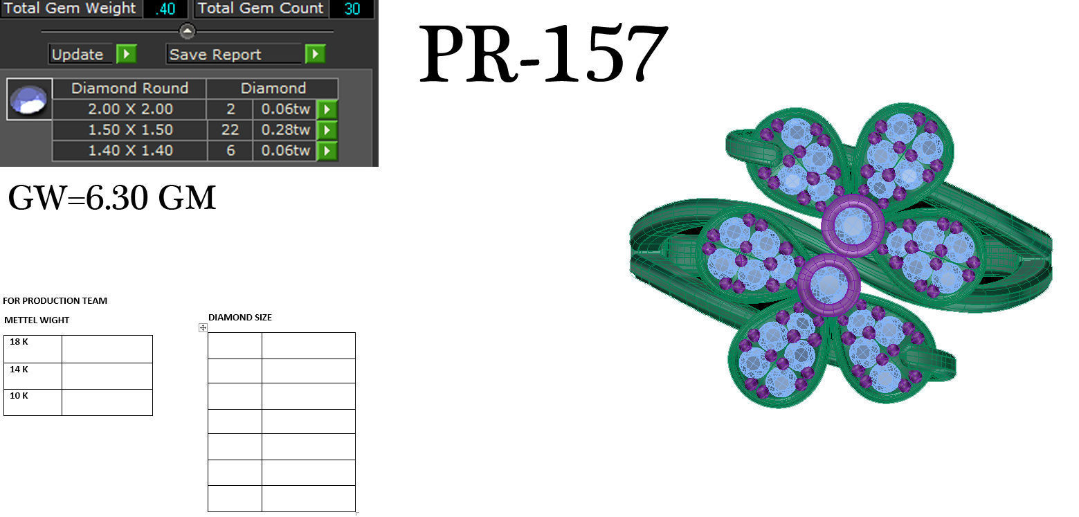 Women flower ring 3dm render detail 3D print model 3D print model_5