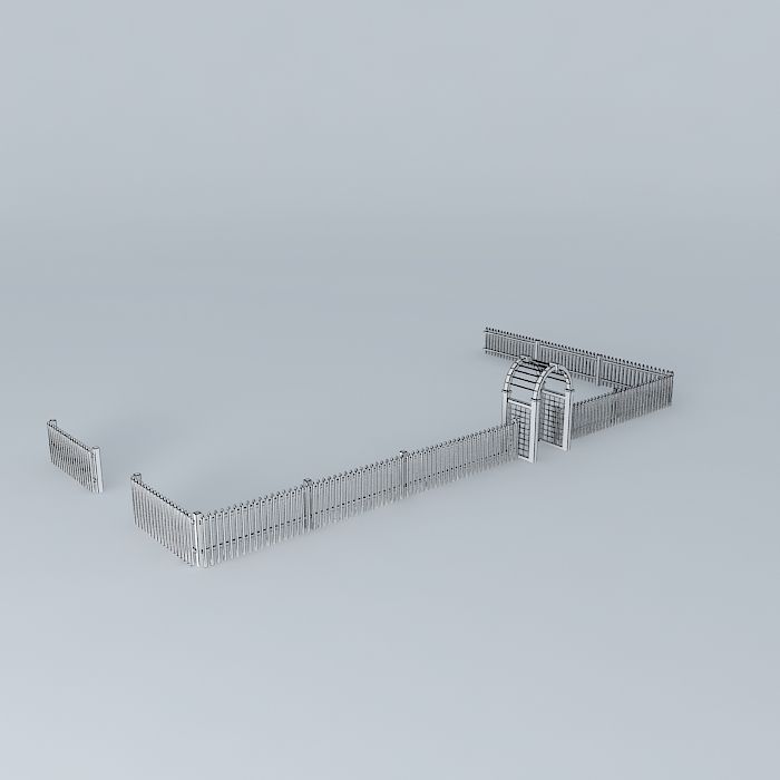 FENCE and gate 3D model_3