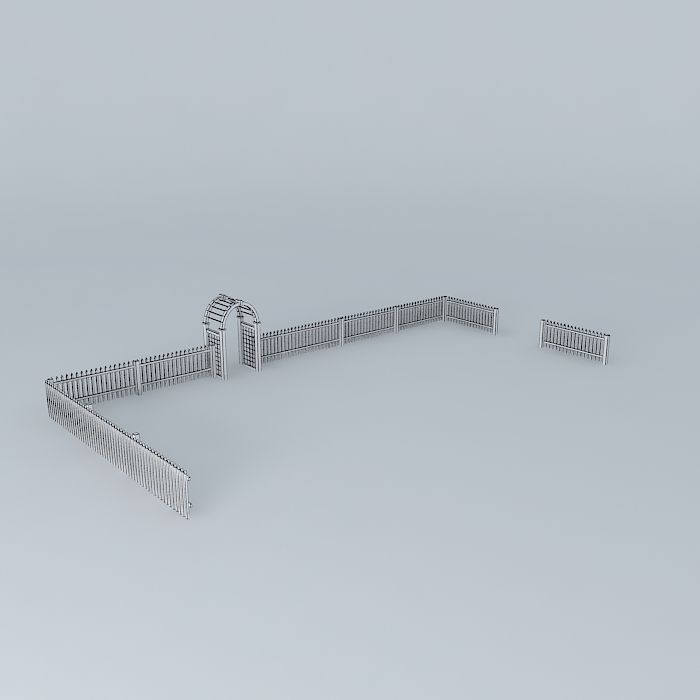 FENCE and gate 3D model_4