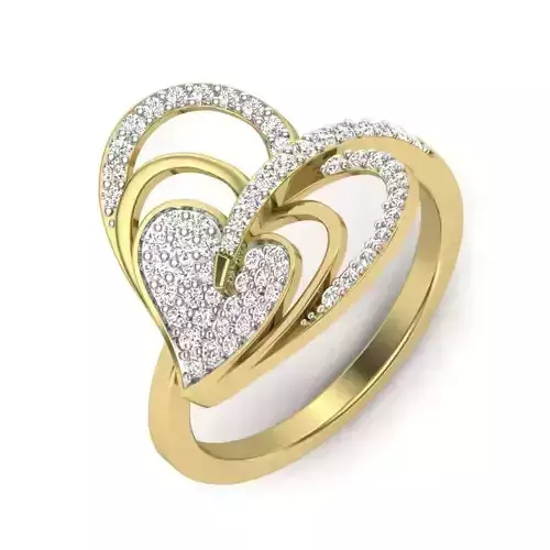 Women heart ring 3dm render detail 3D print model