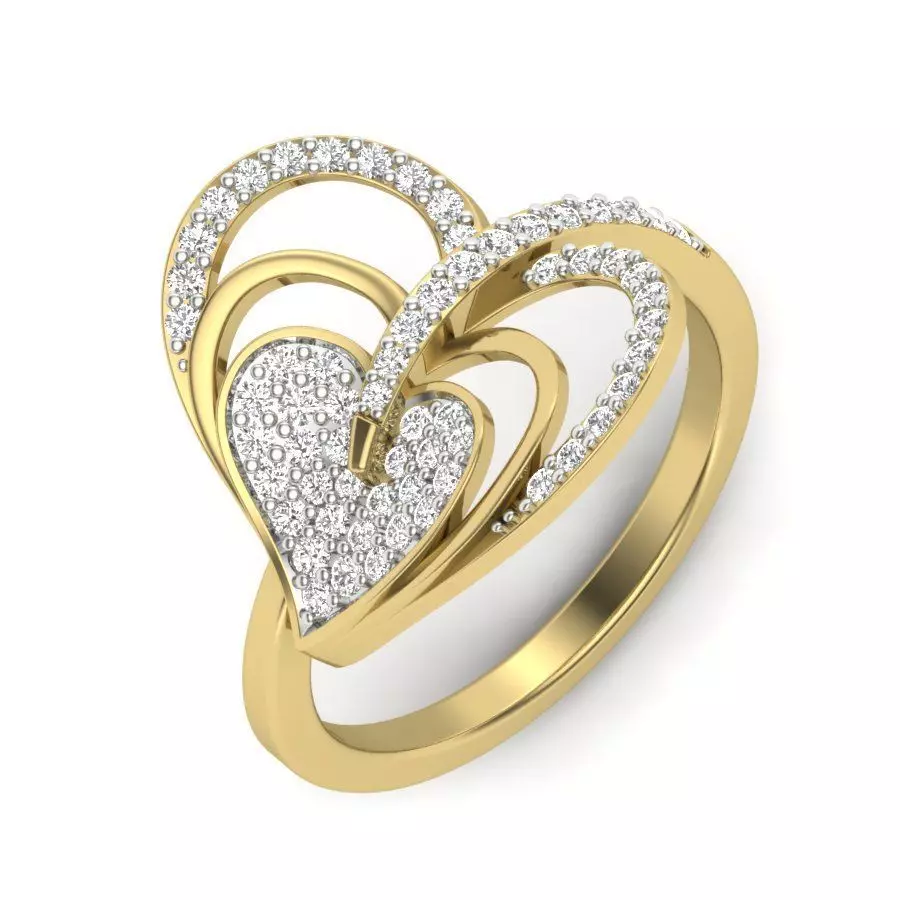 Women heart ring 3dm render detail 3D print model 3D print model_0