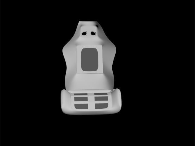 Car Seat Low-poly 3D model_1