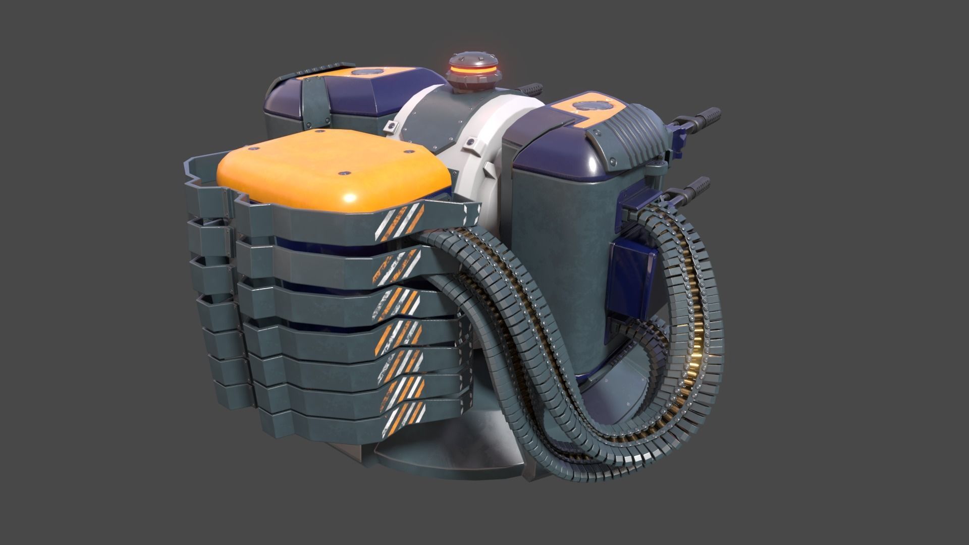 Sci-fi Turret Low-poly 3D model_9