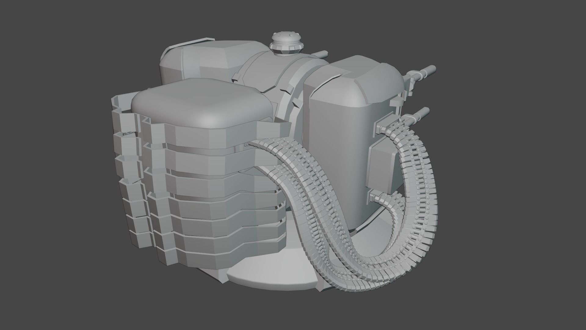 Sci-fi Turret Low-poly 3D model_12