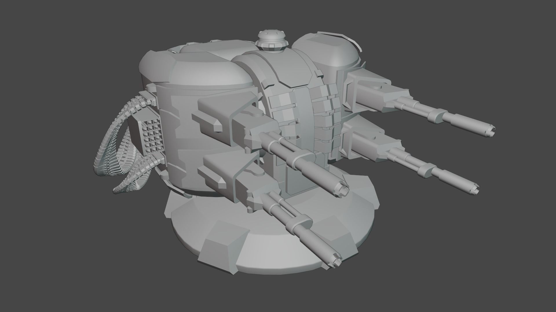 Sci-fi Turret Low-poly 3D model_11