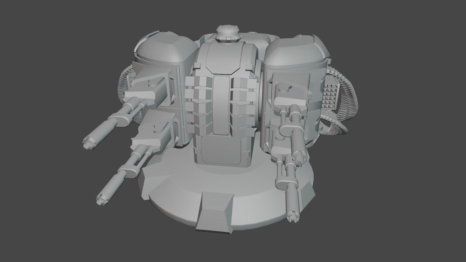 Sci-fi Turret Low-poly 3D model_13
