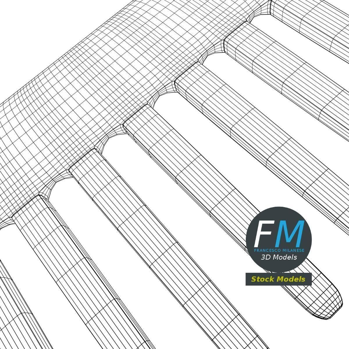 Wide tooth comb 3D model_8