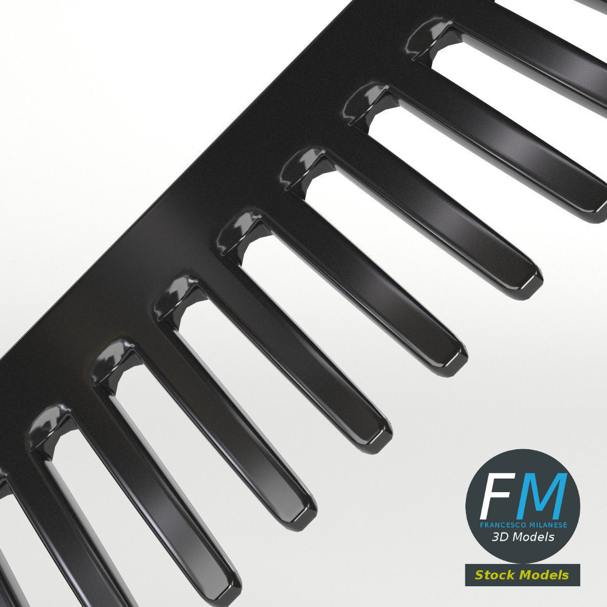 Wide tooth comb 3D model_4