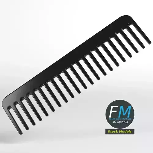 Wide tooth comb 3D model
