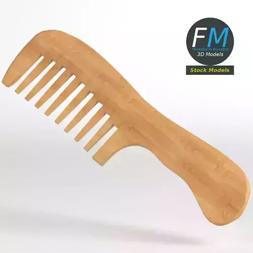 Wooden wide tooth comb