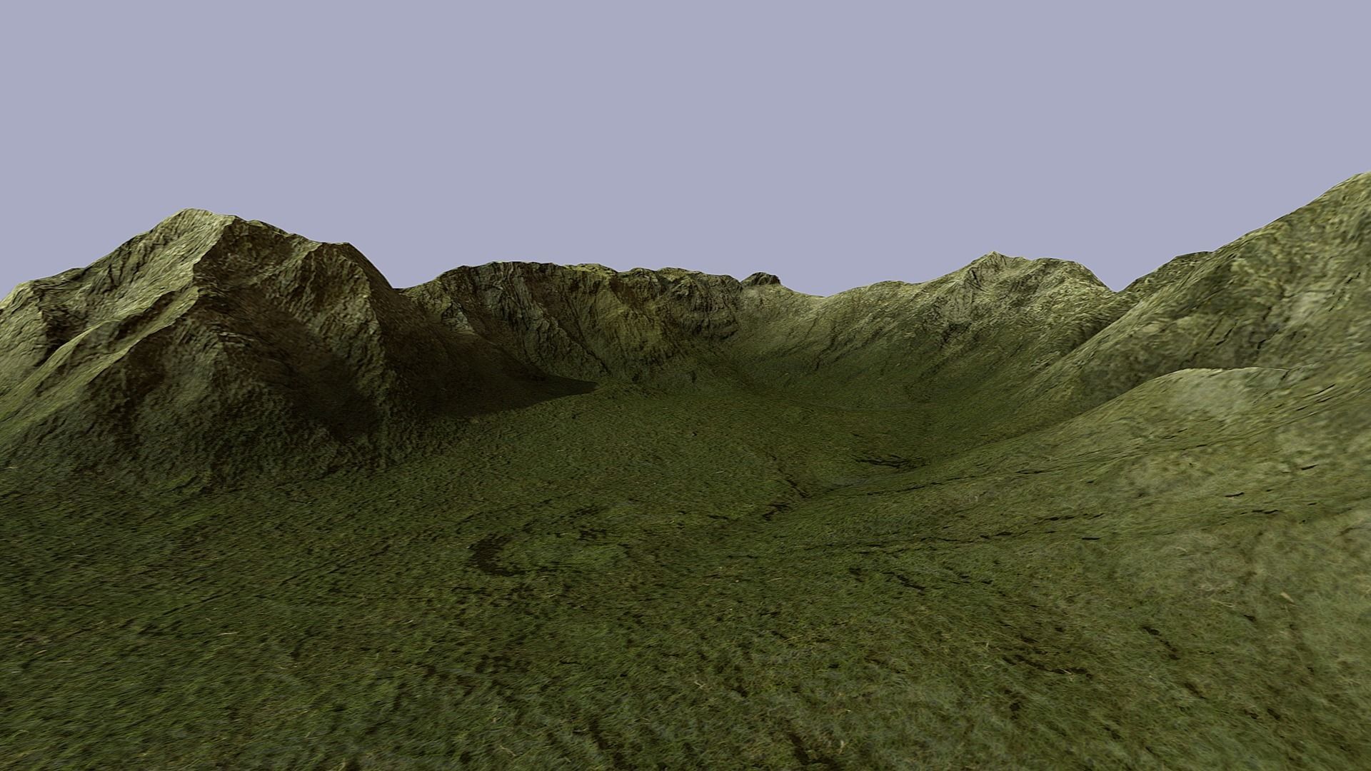 Terrain mountain Low-poly 3D model_1