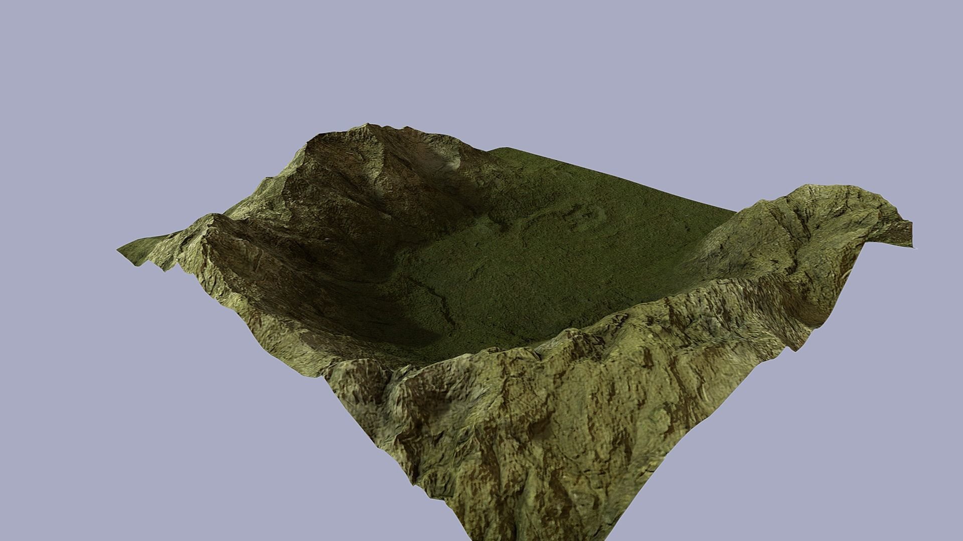 Terrain mountain Low-poly 3D model_5