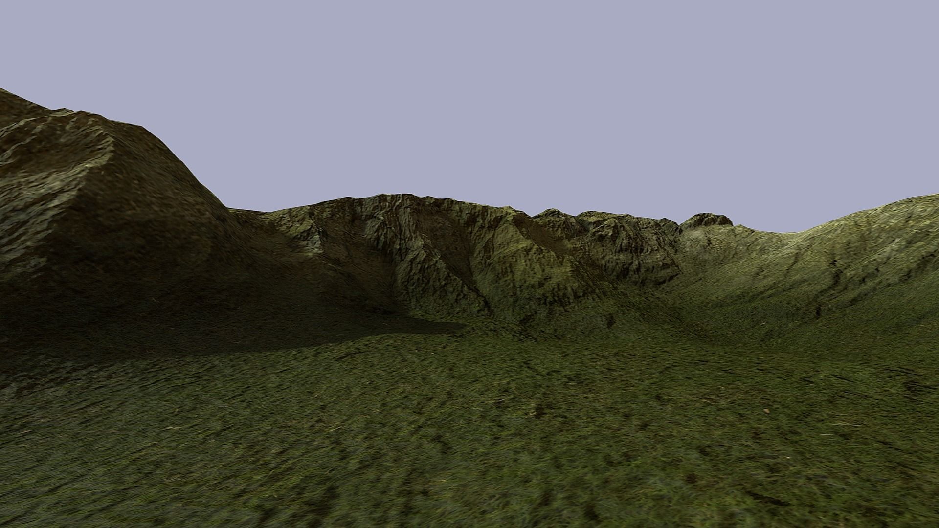 Terrain mountain Low-poly 3D model_2
