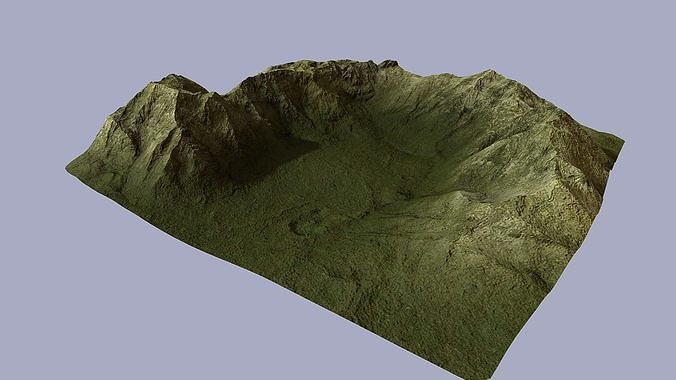 Terrain mountain Low-poly 3D model