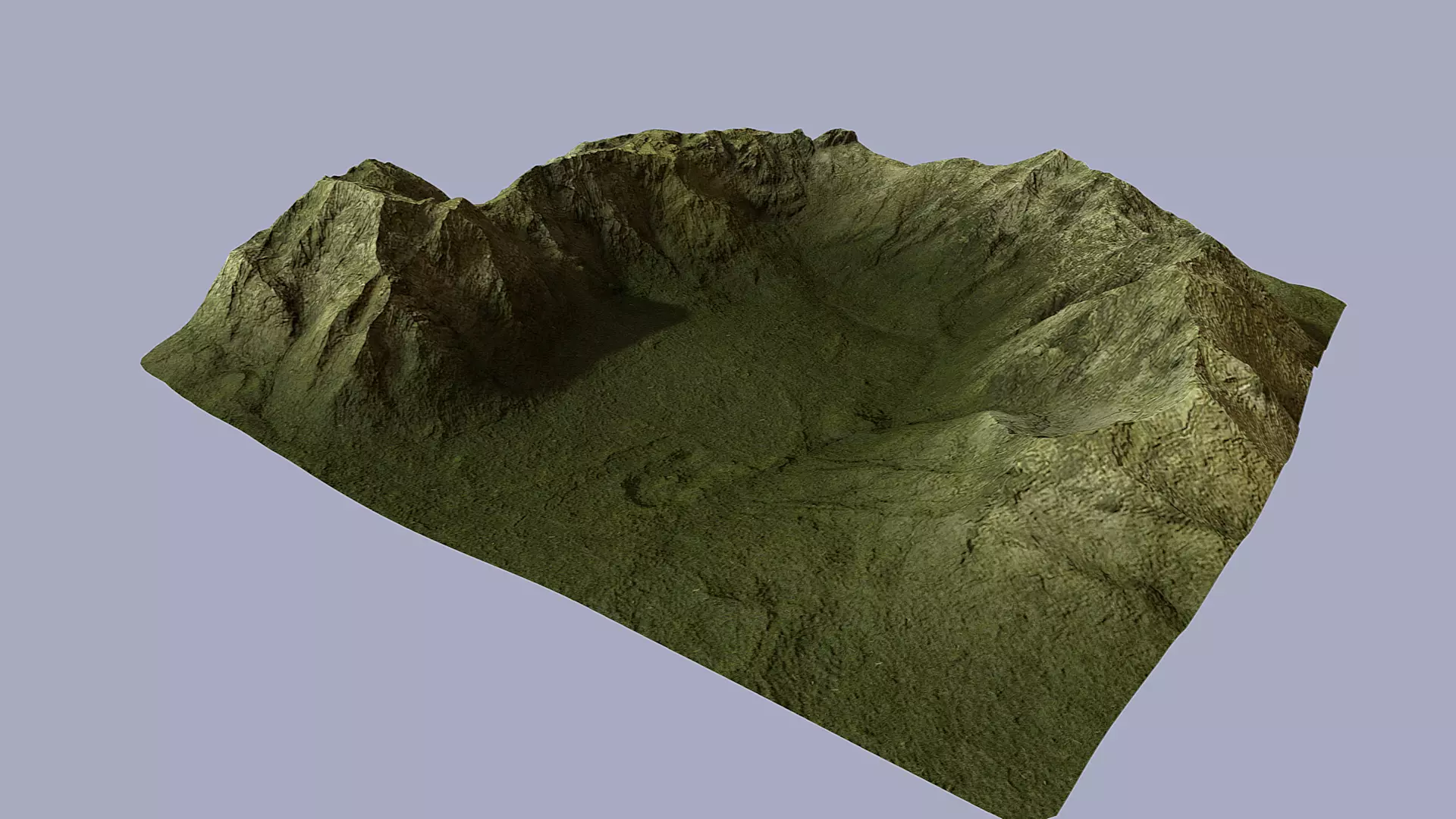 Terrain mountain Low-poly 3D model_0