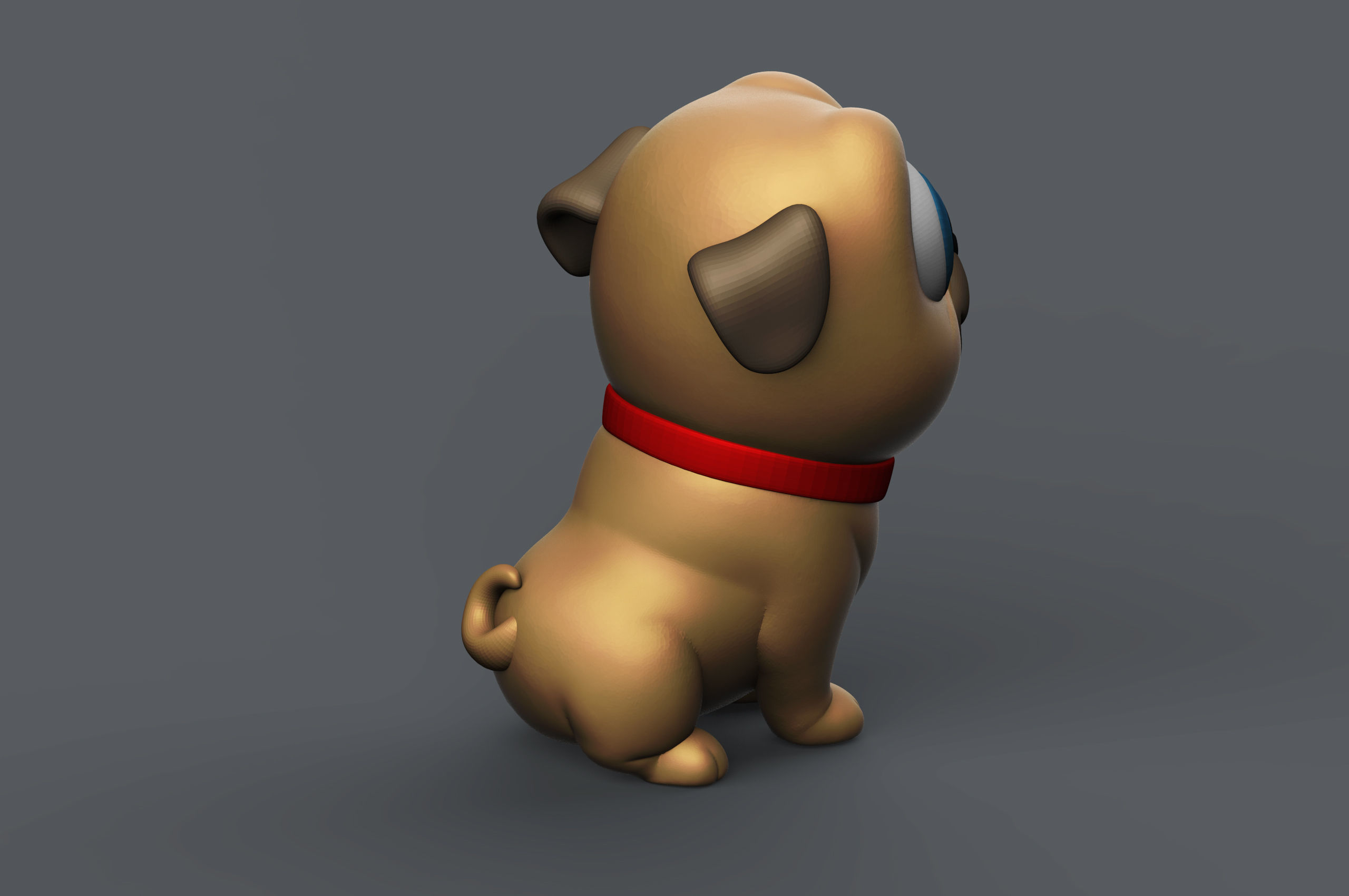 Puppy Pug 3D print model_3