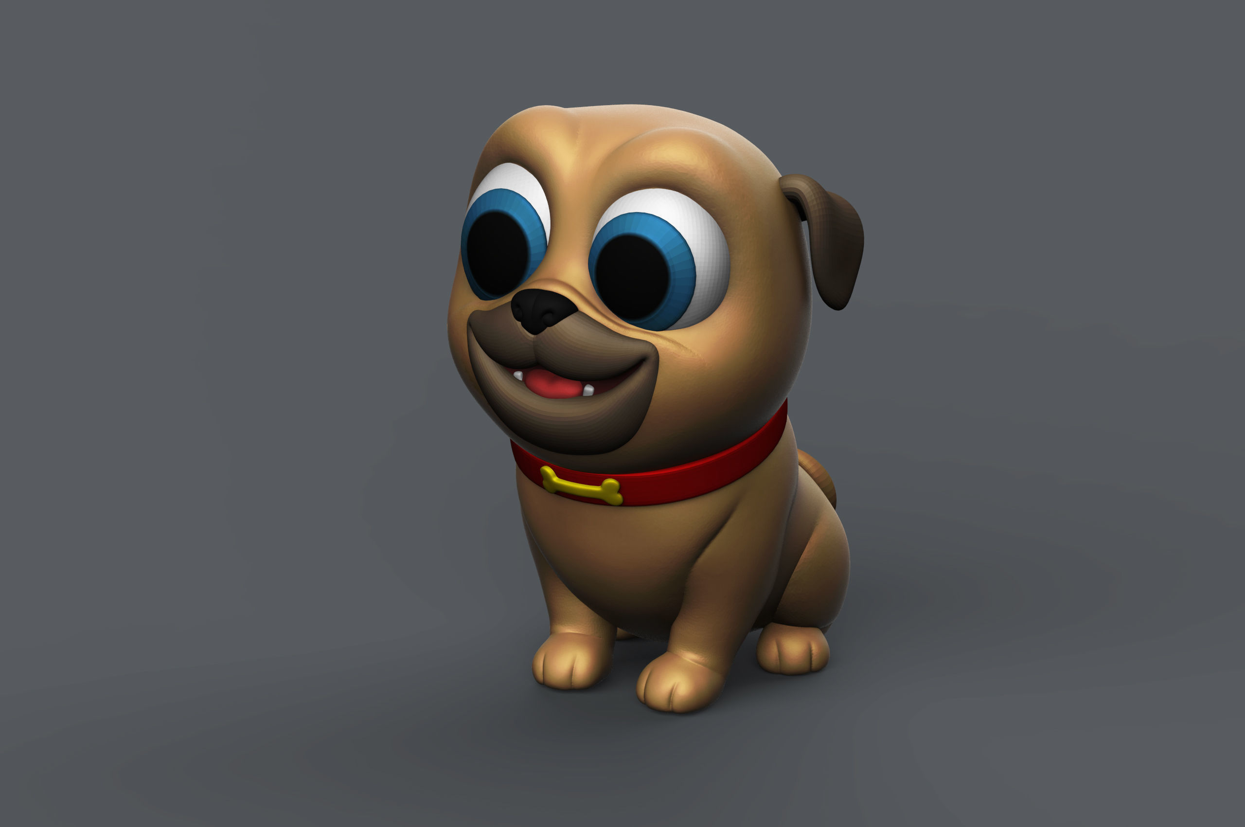 Puppy Pug 3D print model_10