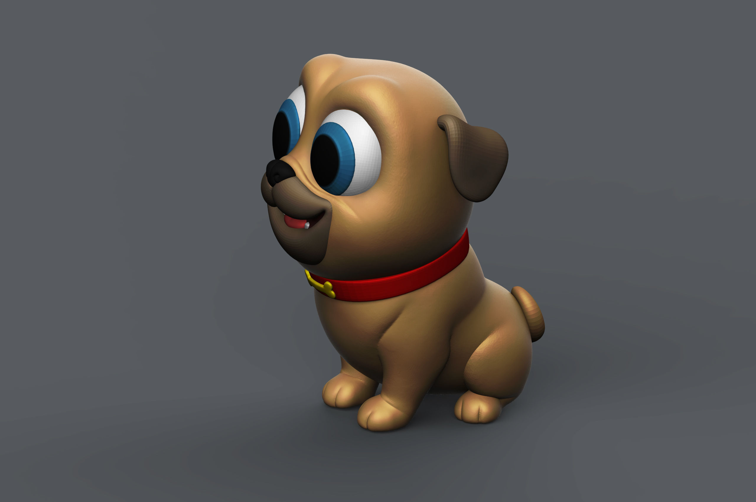 Puppy Pug 3D print model_9