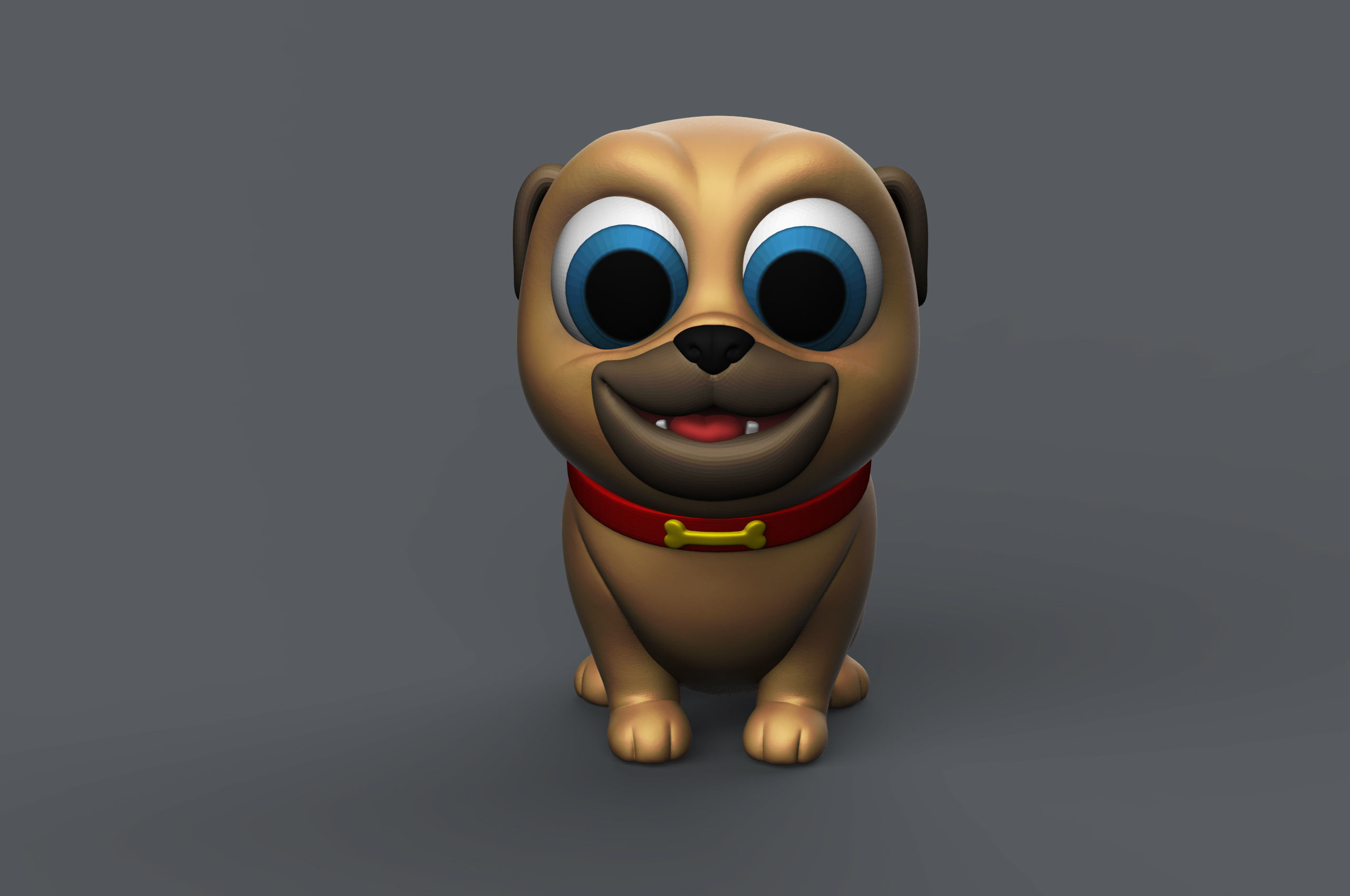 Puppy Pug 3D print model_11