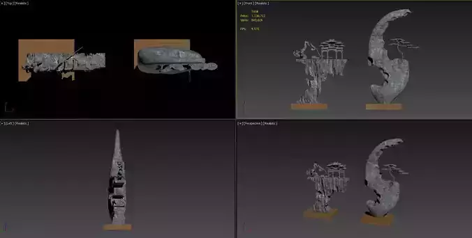 3DMAX model rockery pendulum 3D model