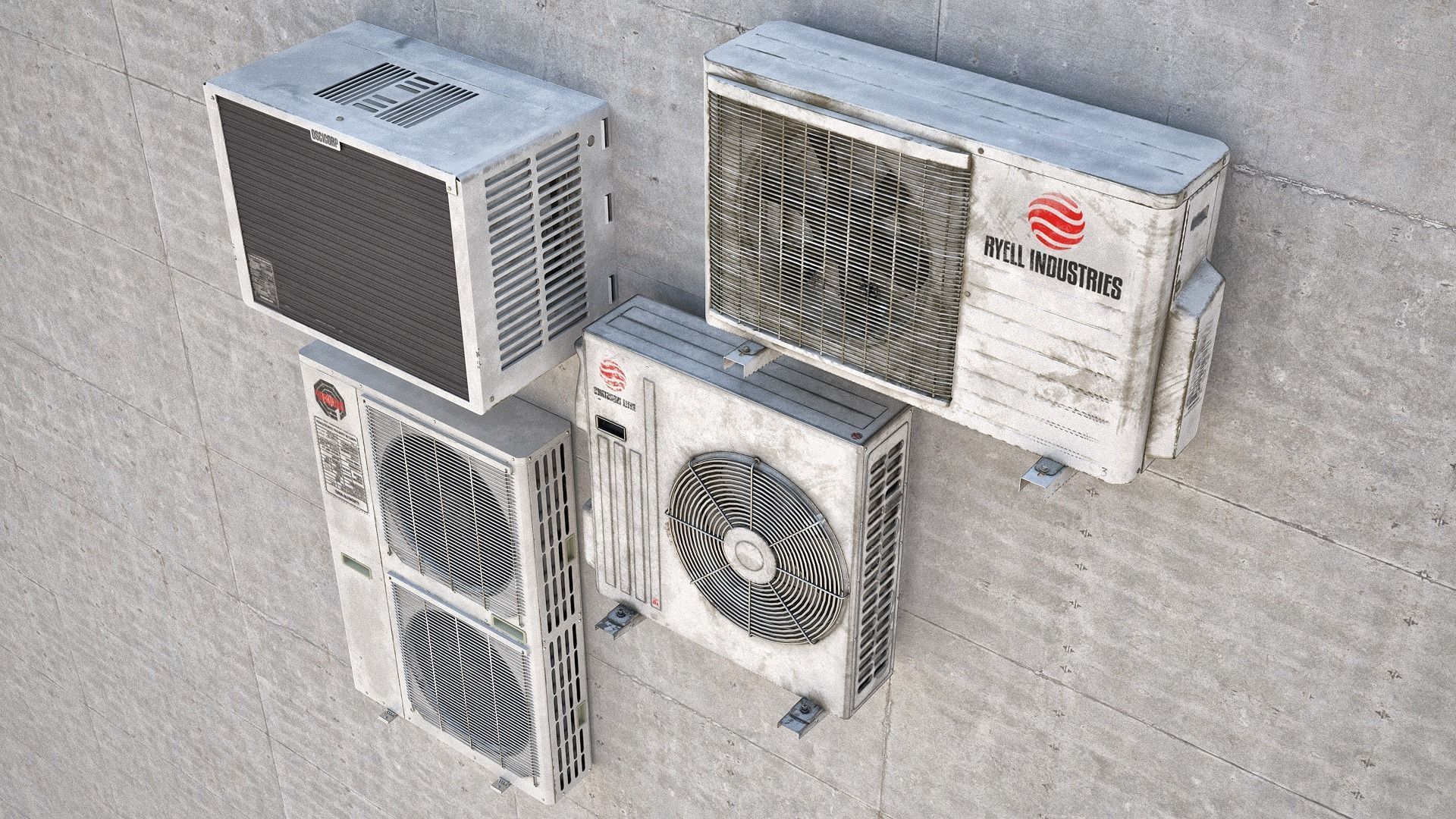 Air Conditioning Units  3D model_4