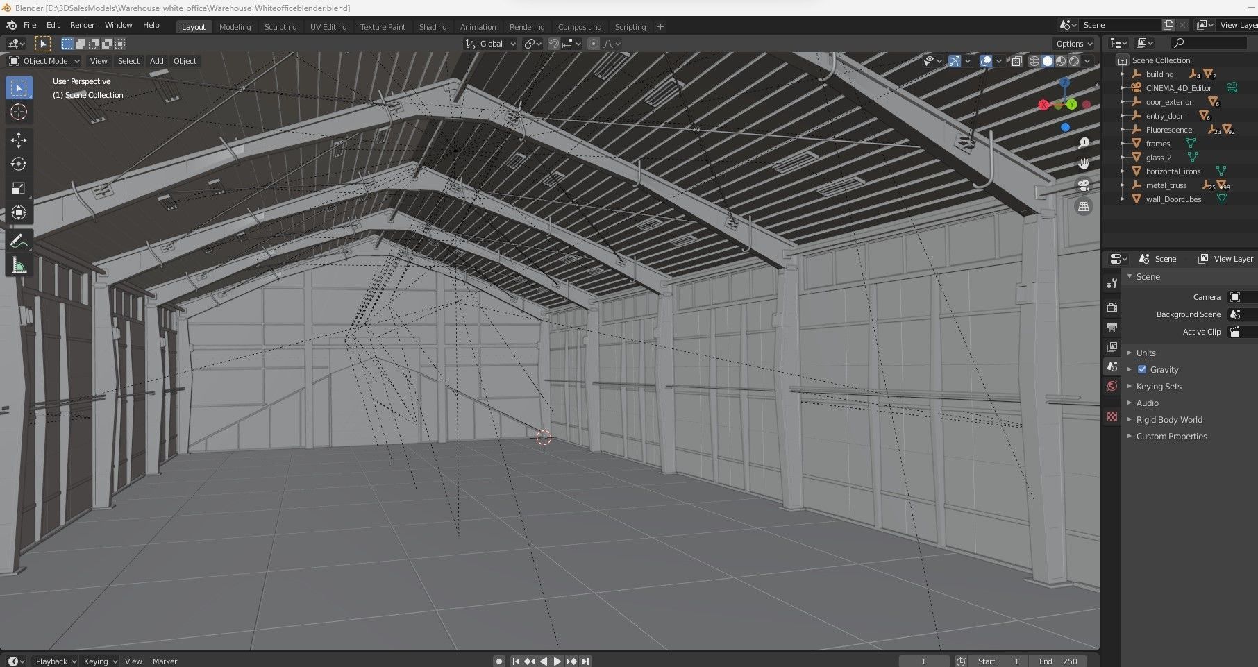 Warehouse White Office 3D model_12