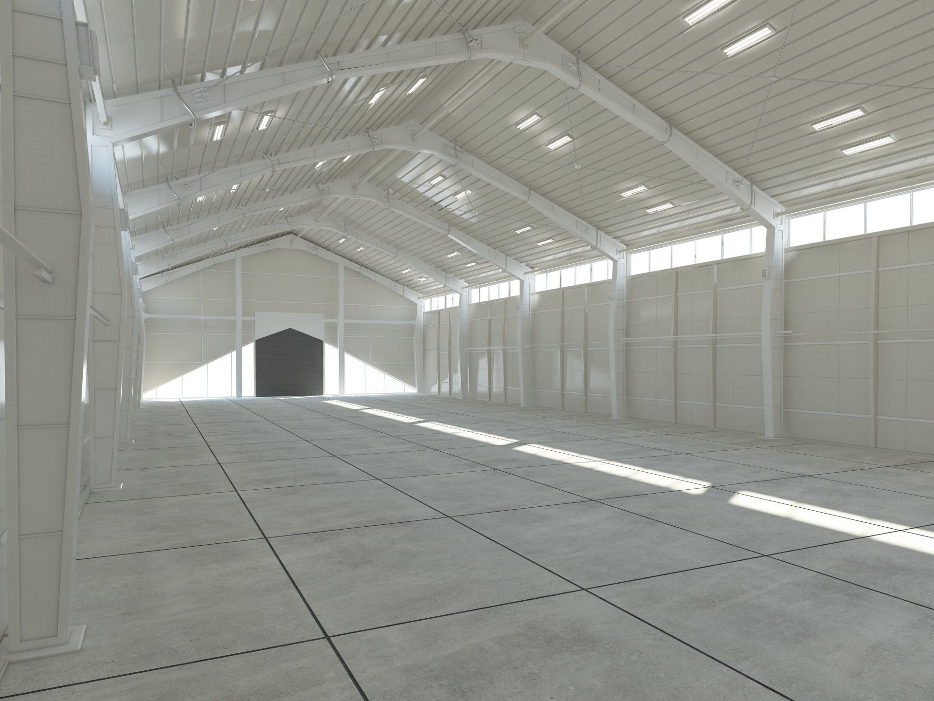 Warehouse White Office 3D model_4