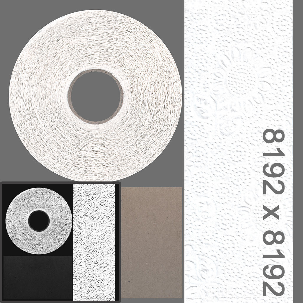 Toilet paper Free low-poly 3D model_8