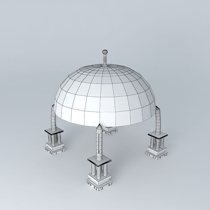 glass dome gazebo 3D Model .max .obj .3ds .fbx .stl .dae