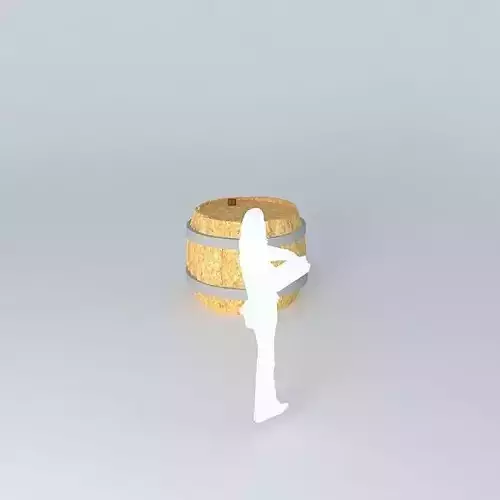 WOOD STAVE WINE BARREL 3D model