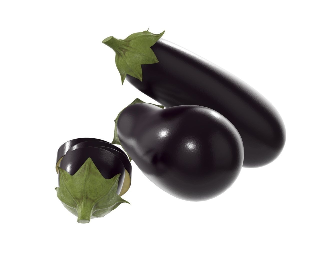 Eggplant 3D model_4