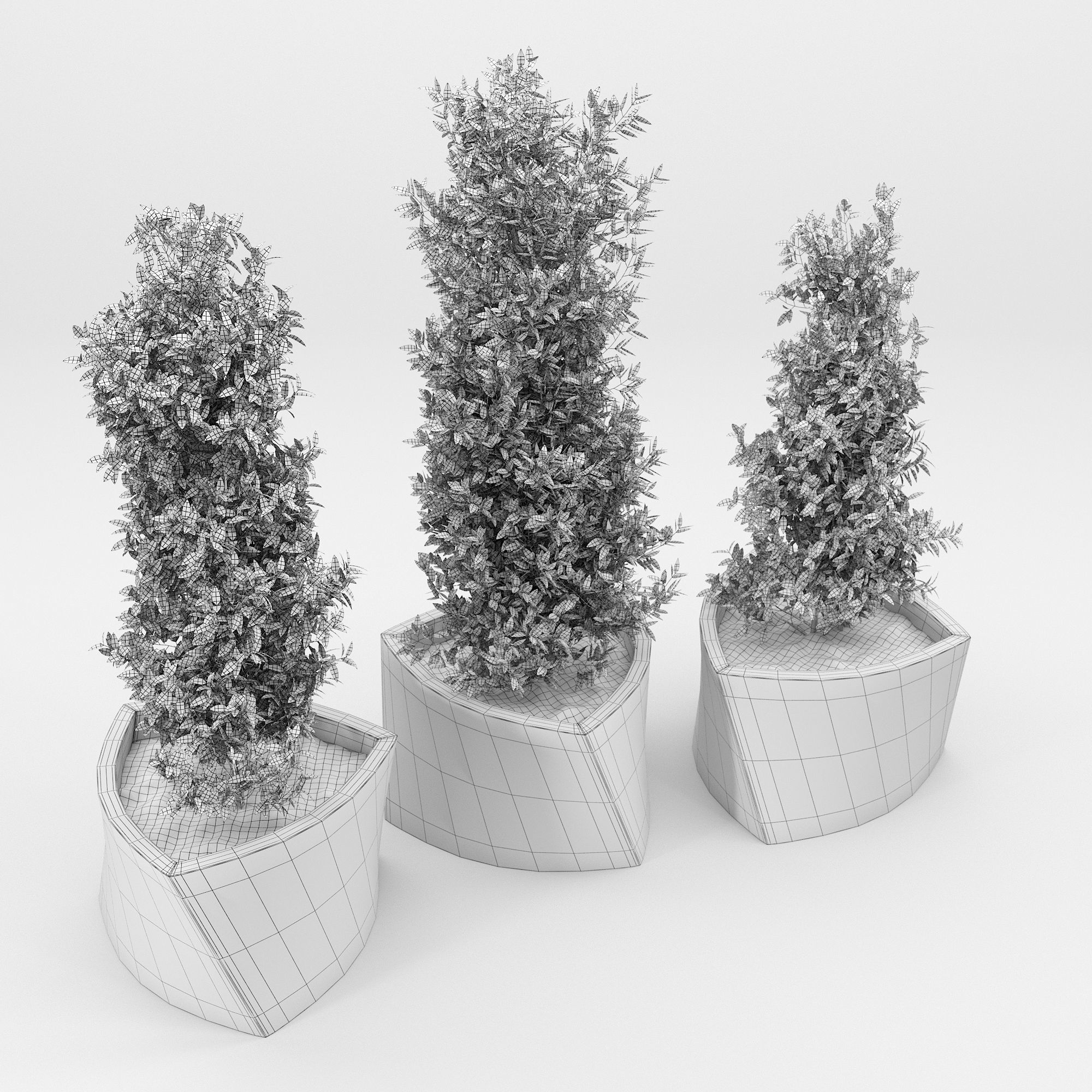 BILBAO three planters 3D model_5