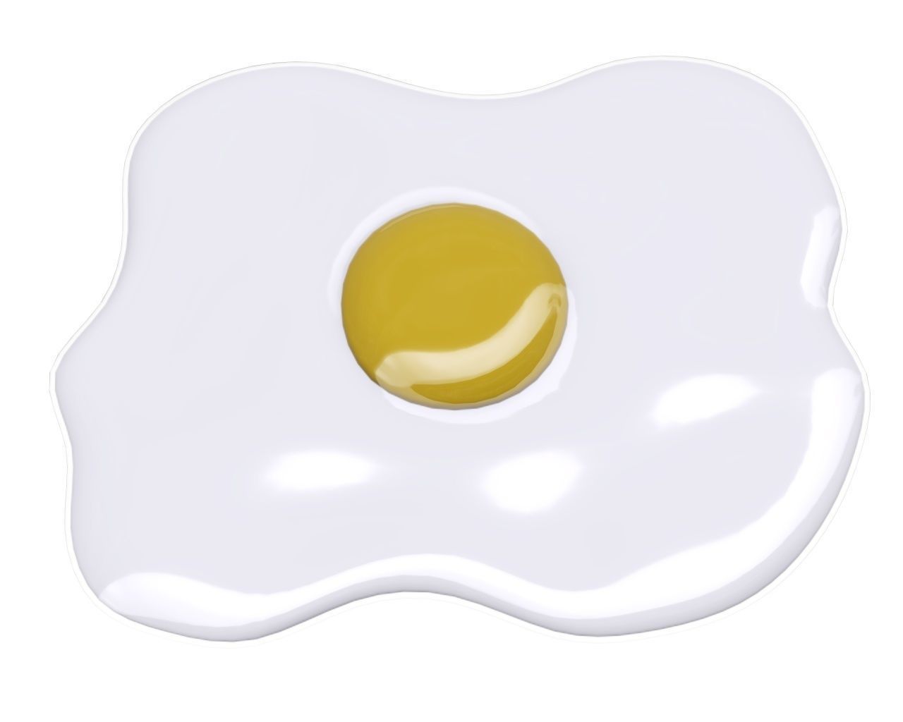 Fried egg 3D model_2