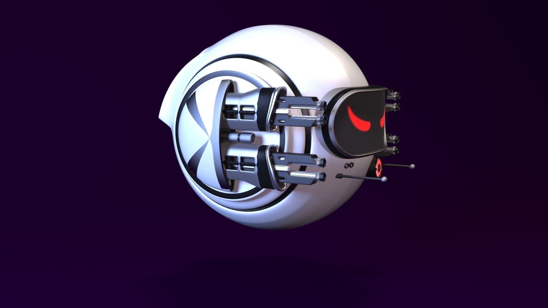 Flying drone Low-poly 3D model_3