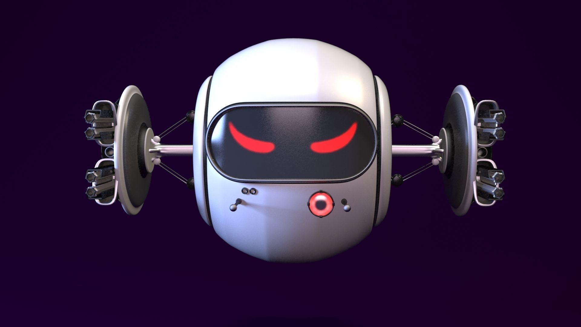 Flying drone Low-poly 3D model_5