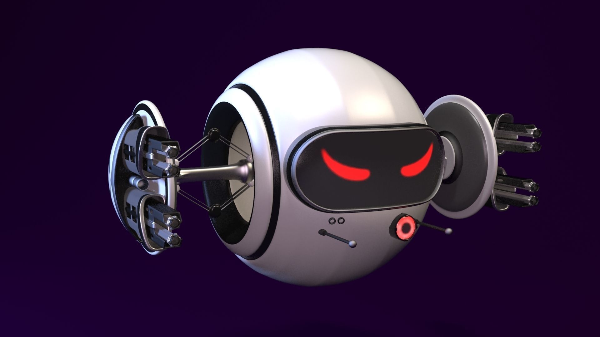 Flying drone Low-poly 3D model_6