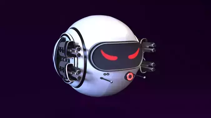 Flying drone Low-poly 3D model