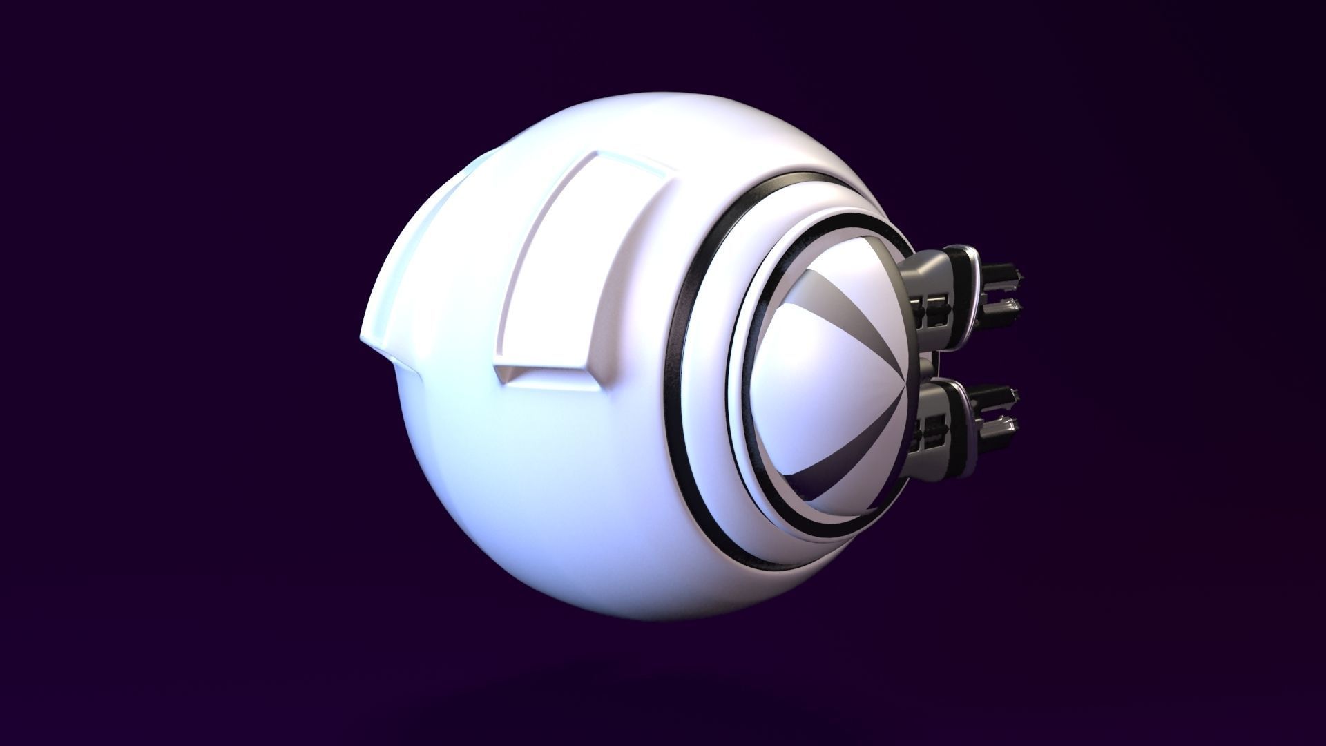 Flying drone Low-poly 3D model_4