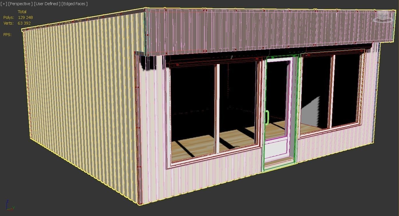Modular building Mini mart  3D model_2