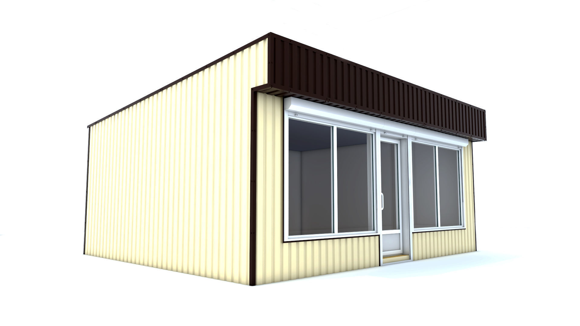 Modular building Mini mart  3D model_1