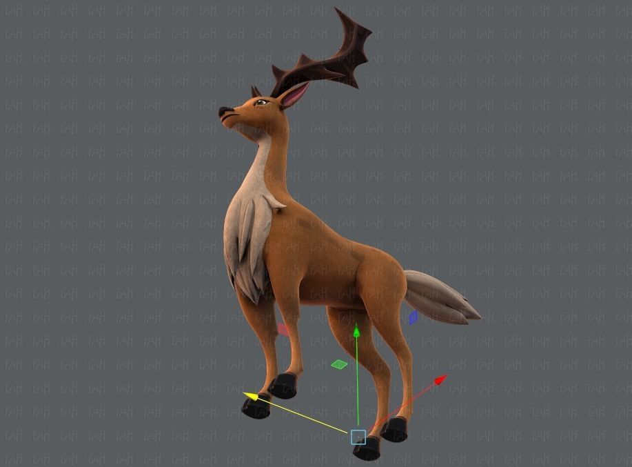 Deer V02 Low-poly 3D model_35