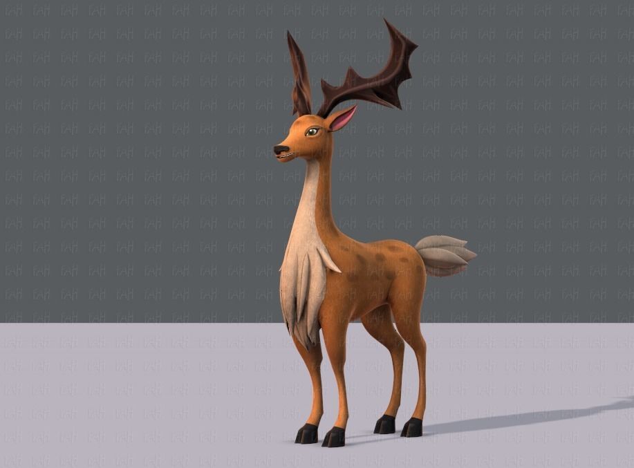 Deer V02 Low-poly 3D model_8