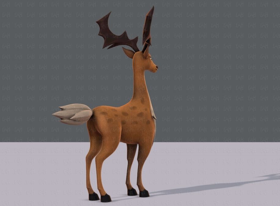 Deer V02 Low-poly 3D model_4